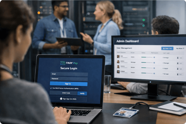 Admin using single sign-on and multi factor authentication with