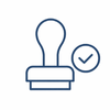 Blue approvals icon