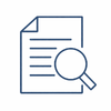 Blue audit trails icon
