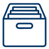 Blue document storage icon 