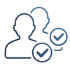 Blue single or multi level approvals icon