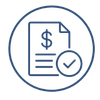 Dark blue  track payments icon