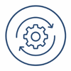 Dark blue automation icon