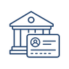 Dark blue bank account information icon