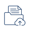 Dark blue document storage con