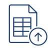 Dark blue vendor data upload icon